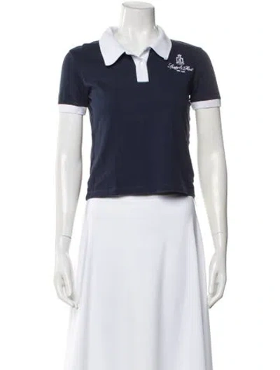 Pre-owned Sporty And Rich Crew Neck Short Sleeve Polo In Blue