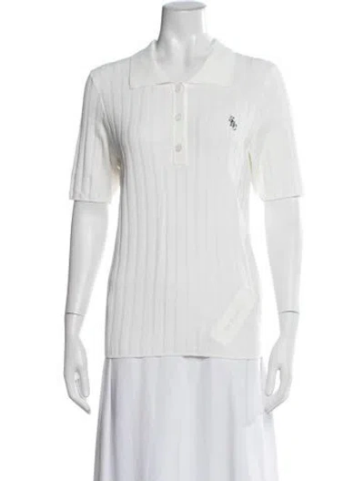 Pre-owned Sporty And Rich Crew Neck Short Sleeve Polo In White