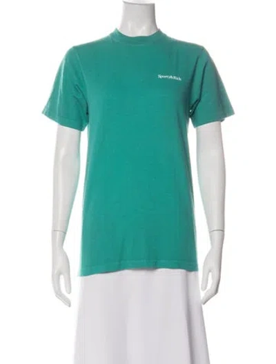 Pre-owned Sporty And Rich Crew Neck Short Sleeve T-shirt In Green