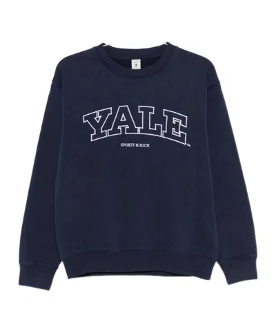 Sporty And Rich Crew Neck Sweatshirt In Blue