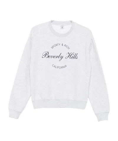 Sporty And Rich Grey Bevrly Crewneck Sweatshirt In Gray