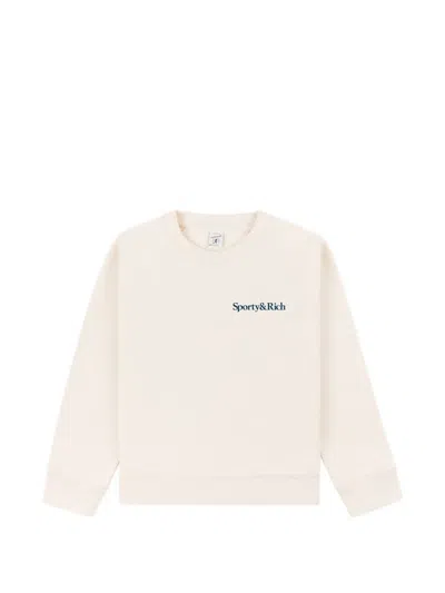Sporty And Rich Kids' Crewneck Logo Top In White
