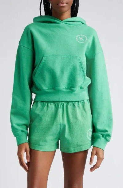 SPORTY AND RICH CROPPED COTTON HOODIE