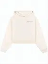 Sporty And Rich Cropped Soft Beige Hoodie With Subtle Logo In Neutral