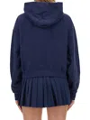 Sporty And Rich Womens Vendome High-neck Cotton-jersey Sweatshirt Dark Navy In Blue