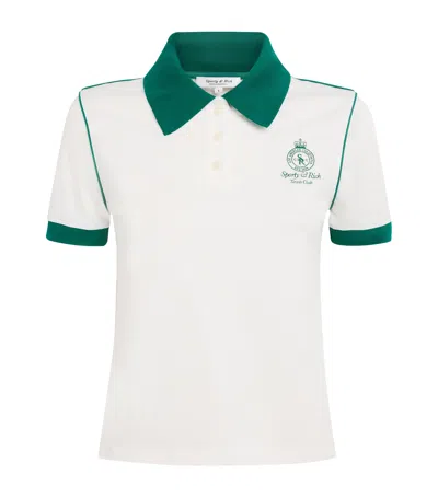 Sporty And Rich Crown 70s Polo Shirt In White