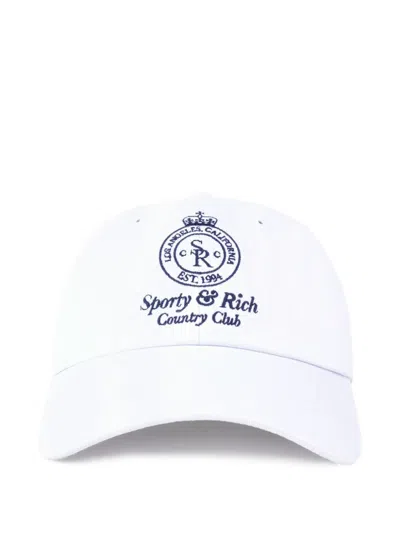 Sporty And Rich Crown Country Cap In White