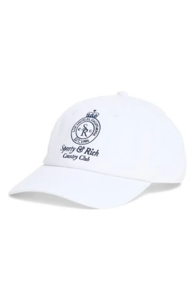 Sporty And Rich Sporty & Rich Crown Country Club Baseball Cap In White