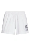 Sporty And Rich Elastic Waist Shorts In White