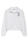Sporty And Rich Womens White Crown Country Cropped Cotton-jersey Polo Sweatshirt Xs In White
