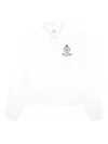 Sporty And Rich Womens White Crown Country Cropped Cotton-jersey Polo Sweatshirt Xs In White