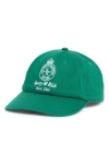 Sporty And Rich Crown Tennis Embroidered-logo Baseball Cap In Green