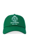 Sporty And Rich Crown Tennis Embroidered-logo Baseball Cap In Green