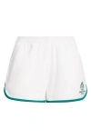 Sporty And Rich Sporty & Rich Crown Tennis Embroidered Piqué Shorts In White