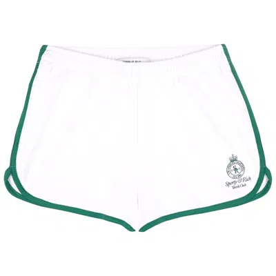 Pre-owned Sporty And Rich Sporty & Rich Crown Tennis Pique Short 'white/alpine' | Women's Size S