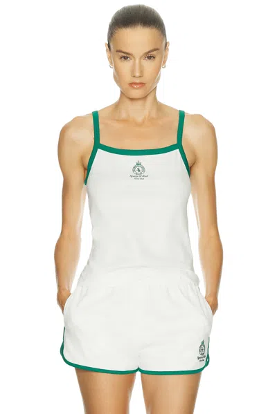 Sporty And Rich Crown Tennis Pique Tank Top In White