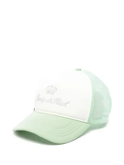 Sporty And Rich Crystal-embellished Baseball Cap In Green