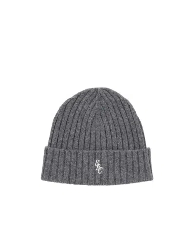 Sporty And Rich Cuffed Knitted Hat In Gray
