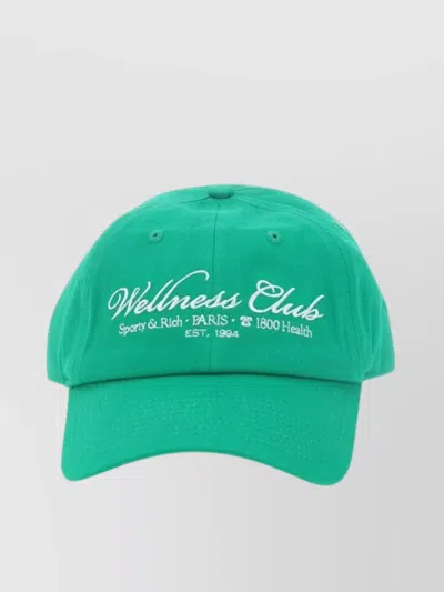 Sporty And Rich Curved Brim Embroidered Hat 1800 Health In Green