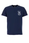 Sporty And Rich Crew-neck Logo T-shirt In Soft Cotton In Blue