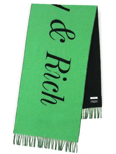 Sporty And Rich Dewi Logo-print Scarf In Green