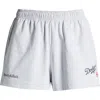 Sporty And Rich Sporty & Rich Dodgers Serif Disco Graphic Sweat Shorts In Heather Gray