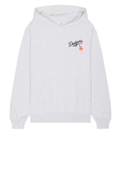 Sporty And Rich Dodgers Serif Hoodie In Heather Grey