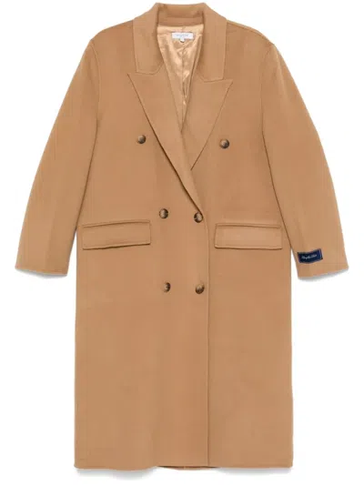 Sporty And Rich Double Faced Db Coat In Brown