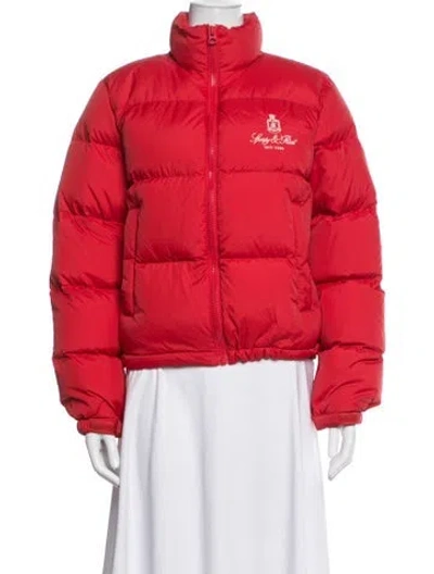 Pre-owned Sporty And Rich Down Jacket In Red
