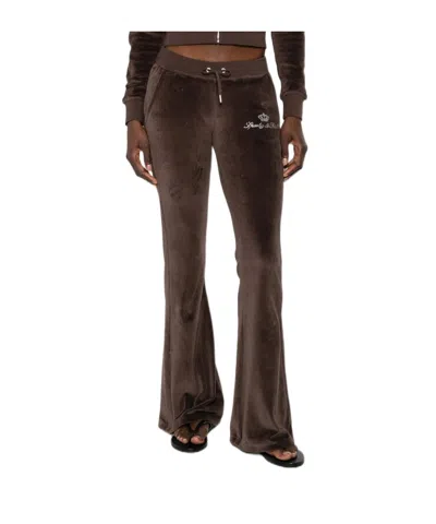Sporty And Rich Drawstring Elastic Waist Sports Pants In Brown