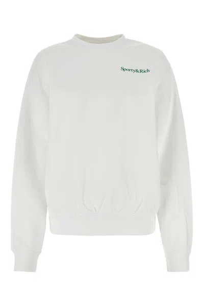 Sporty And Rich Sporty & Rich Drink More Water Crewneck Sweatshirt In White