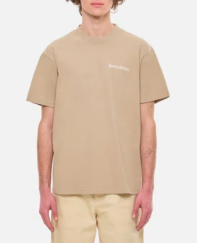 Sporty And Rich Drink More Water T-shirt In Beige