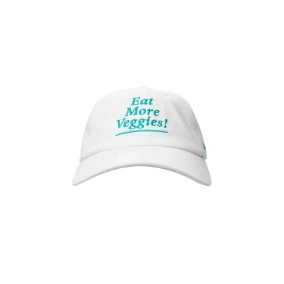 Sporty And Rich 'eat More Veggies' Embroidered Cap In White