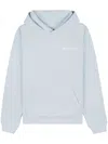 Sporty And Rich Eat More Veggies-print Cotton Hoodie In Blue