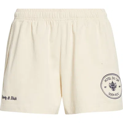 SPORTY AND RICH SPORTY & RICH EDEN CREST COTTON DISCO SHORTS