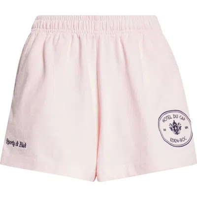 Sporty And Rich Sporty & Rich Eden Crest Cotton Disco Shorts In Pink