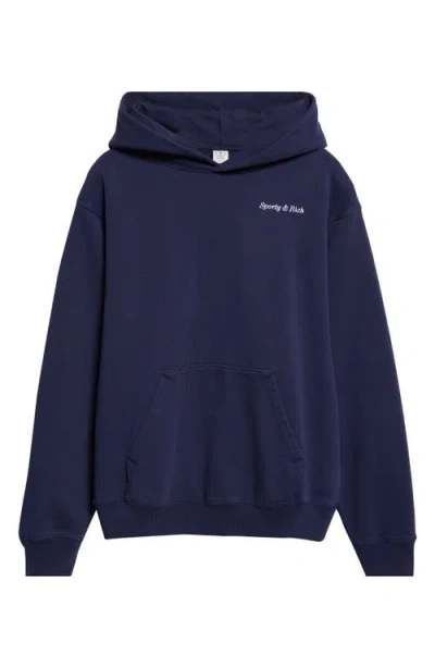 Sporty And Rich Sporty & Rich Eden Crest Embroidered Hoodie In Blue