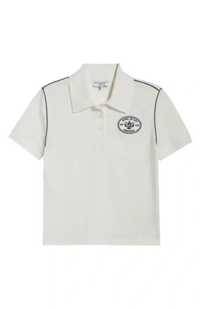 Sporty And Rich Sporty & Rich Eden Crest Pique Polo In White
