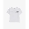 Sporty And Rich White/dark Navy Eden Crest-print Cotton T-shirt In Blue