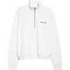 Sporty And Rich Sporty & Rich Eden Crest Quarter-zip Cotton Fleece Sweatshirt In White