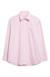 Sporty And Rich Striped Cotton Shirt In Pink