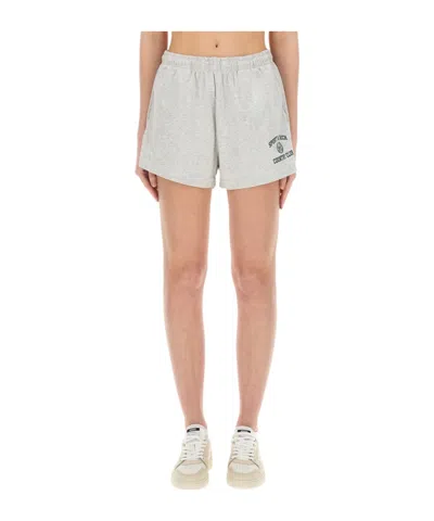 Sporty And Rich Elastic Waist Shorts In Brown
