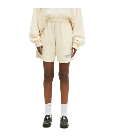 Sporty And Rich Elastic Waist Shorts In Beige