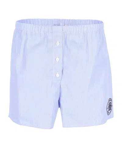 Sporty And Rich Elastic Waist Shorts In Blue