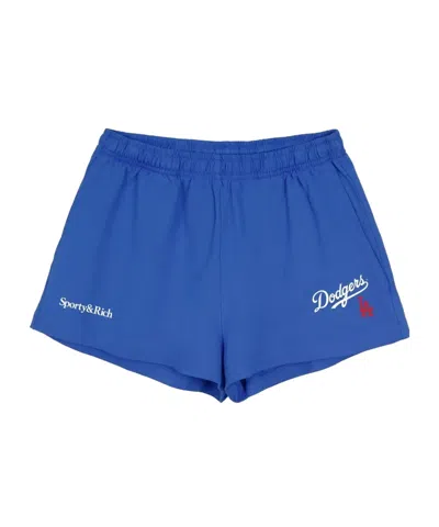 Sporty And Rich Elastic Waist Shorts In Blue