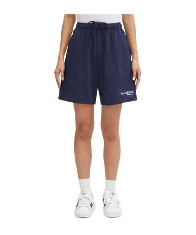 Sporty And Rich Elastic Waist Shorts In Blue