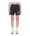 Sporty And Rich Elastic Waist Shorts In Navy Blue