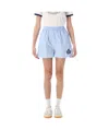 Sporty And Rich Sporty & Rich H&w Crest Poplin Short In Washed Blue