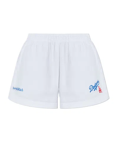 Sporty And Rich Elastic Waist Shorts In White