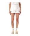Sporty And Rich Comfortable Yankees Style Shorts Featuring Slits In White
